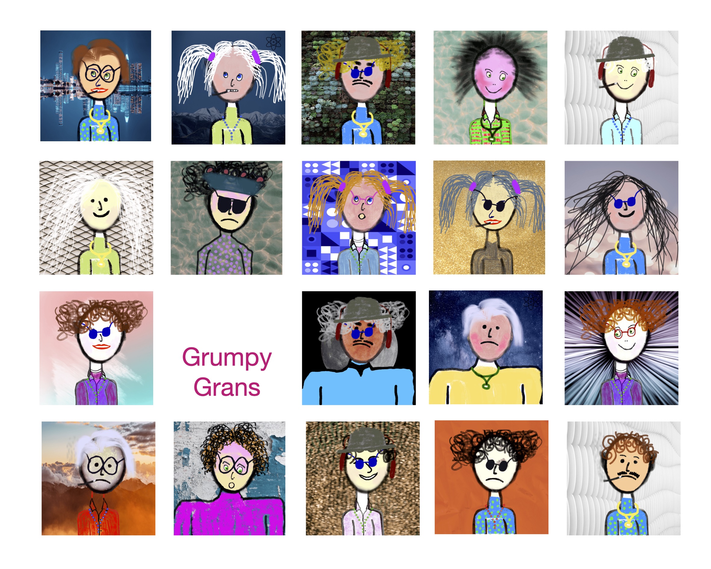 A Grid of Grumpy Grans